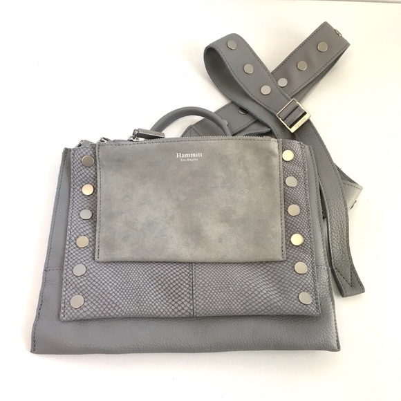 Hammitt Handbags - Hammitt Craig Leather Backpack Grey Crossbody Bag